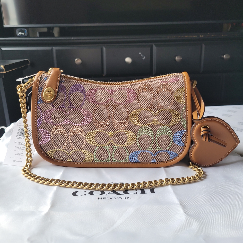 Coach Candy Rainbow Crystal Swinger Size 20